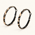 Women's Hoop Earrings with Leopard Design