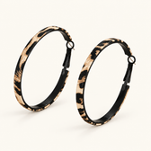 Women's Hoop Earrings with Leopard Design