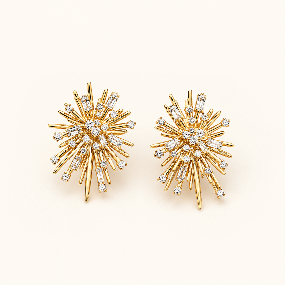 Women's Firework Earrings with Ray-Inspired Design