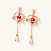 Women's Heart Earrings with Delicate Chain Design