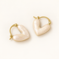 Women's Heart Earrings with Sleek Finish