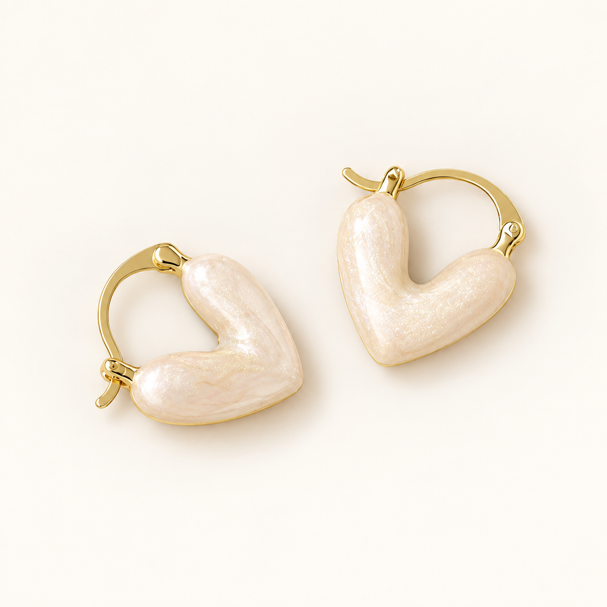 Women's Heart Earrings with Sleek Finish
