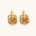 Women's Jhumka Earrings with Geometric Rangoli Design and Ornamental Details