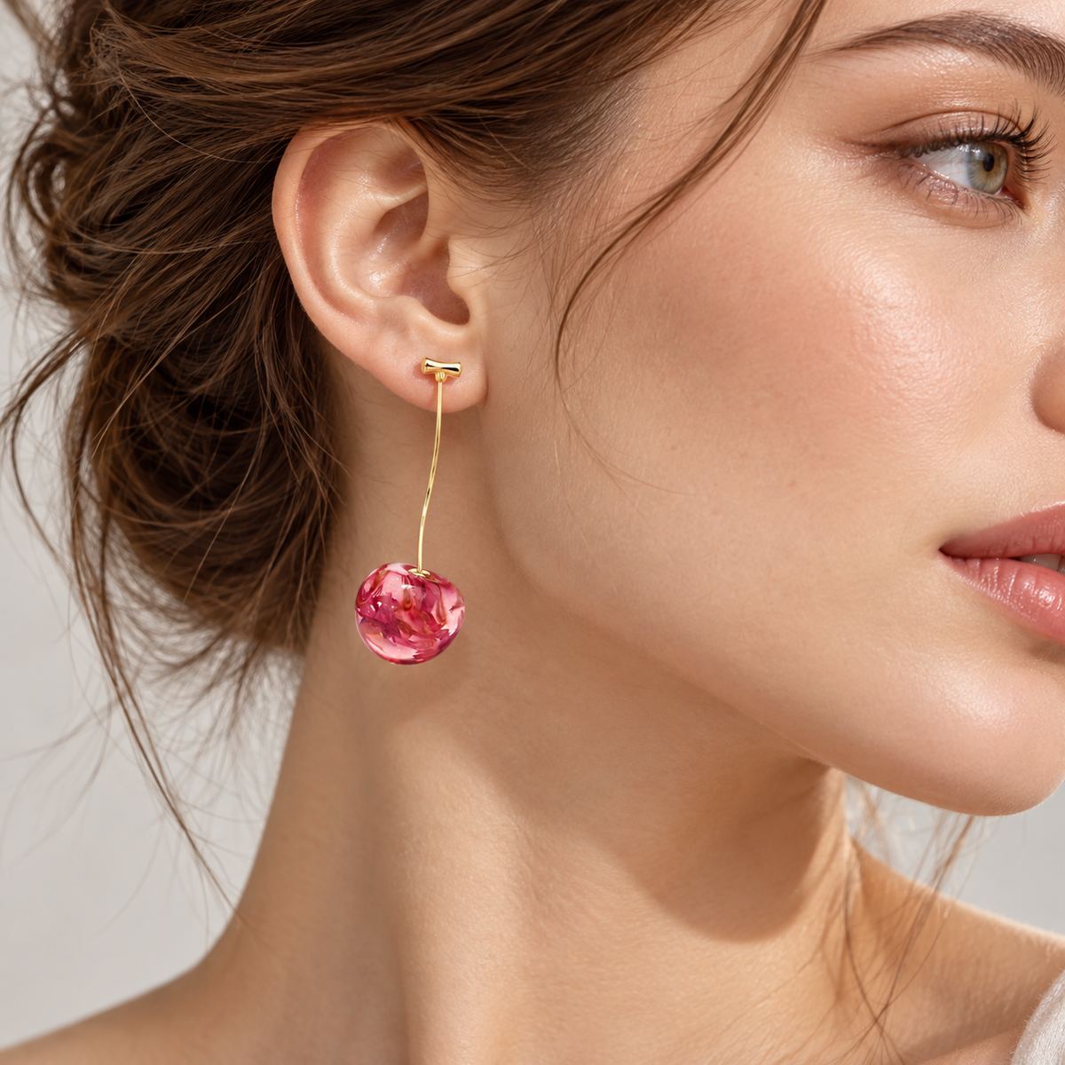 Women's Cherry Earrings with Pendant Style