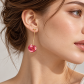 Women's Cherry Earrings with Pendant Style