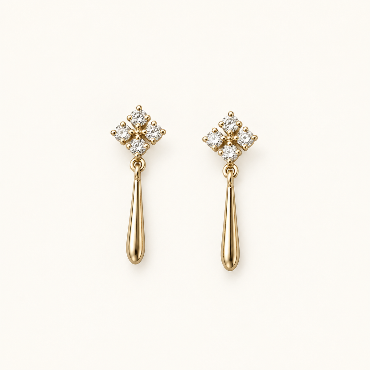 Women’s Cross Stud Earrings with Hanging Bar Design - Pair