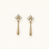 Women’s Cross Stud Earrings with Hanging Bar Design - Pair