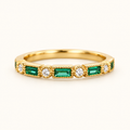 Women's Ring with Inlaid Decorative Stone Accents
