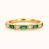 Women's Ring with Inlaid Decorative Stone Accents