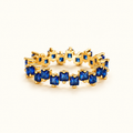 Women's Ring with Scattered Square Stone Accents and Offset Design