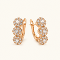 Women's Statement Earrings with Three-Layer Design and Central Stone Accent