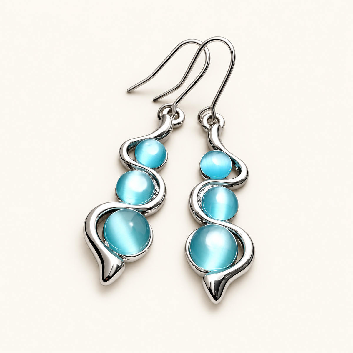 Ladies Drop Earrings with Extended Pendant Design