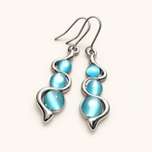 Ladies Drop Earrings with Extended Pendant Design