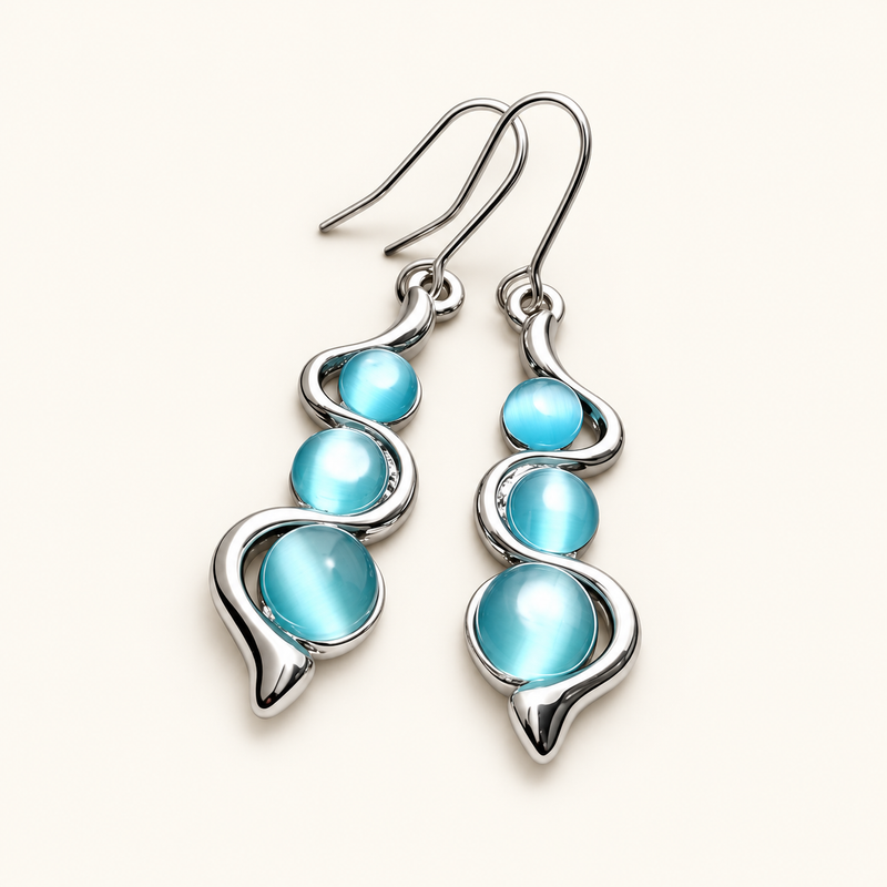 Ladies Drop Earrings with Extended Pendant Design
