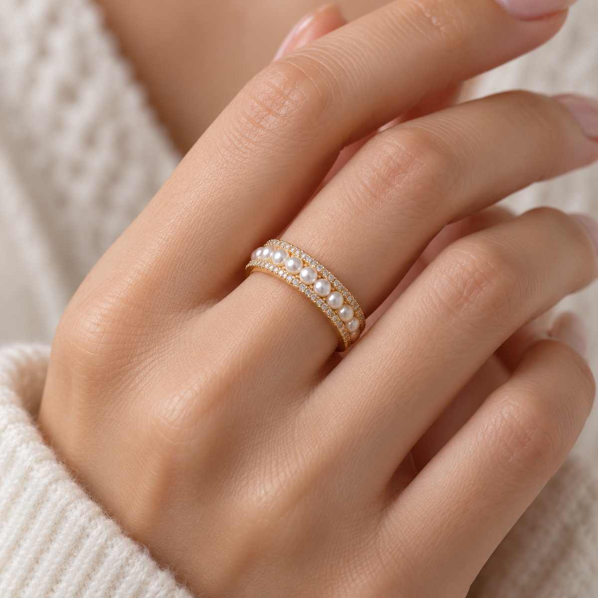 Adjustable Ring for Women Featuring an Open Design with Elegant Accents