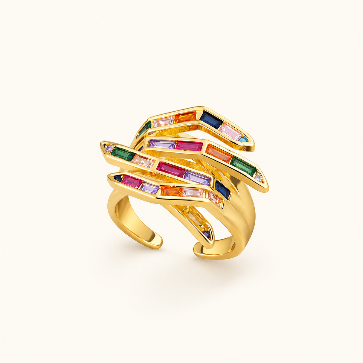Women's Adjustable Statement Ring with Geometric Claw Design
