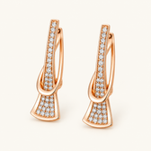 Women's Layered Earrings with Vertical Design and Decorative Stone Accents