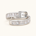Women's Adjustable Wrap Ring with Buckle Closure Design and Stone Accents