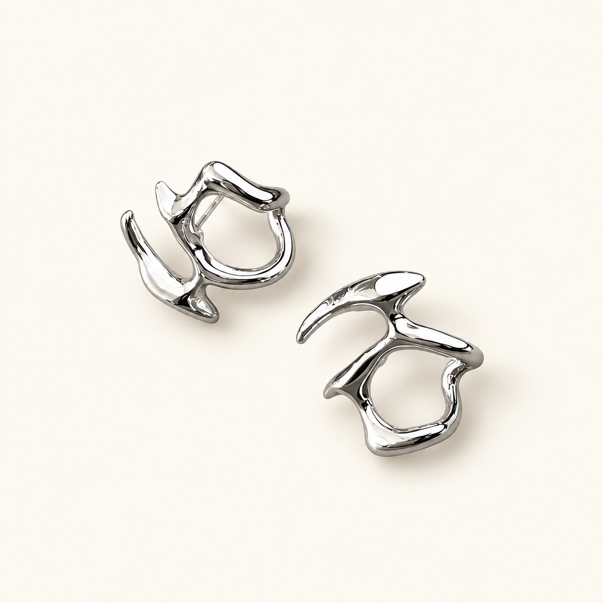 Women Abstract Earrings in Irregular Shape - Pair