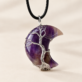 Ladies Necklace with Tree of Life and Moon Pendant