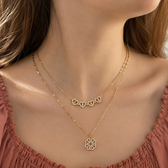 Four-leaf clover necklace with heart