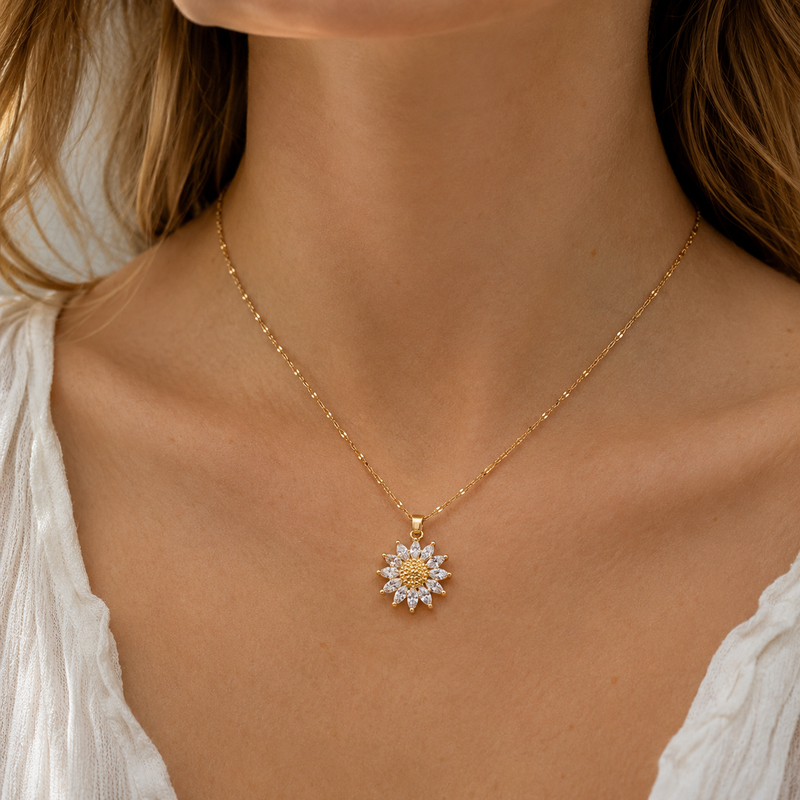 Jennie – Sunflower pendant necklace