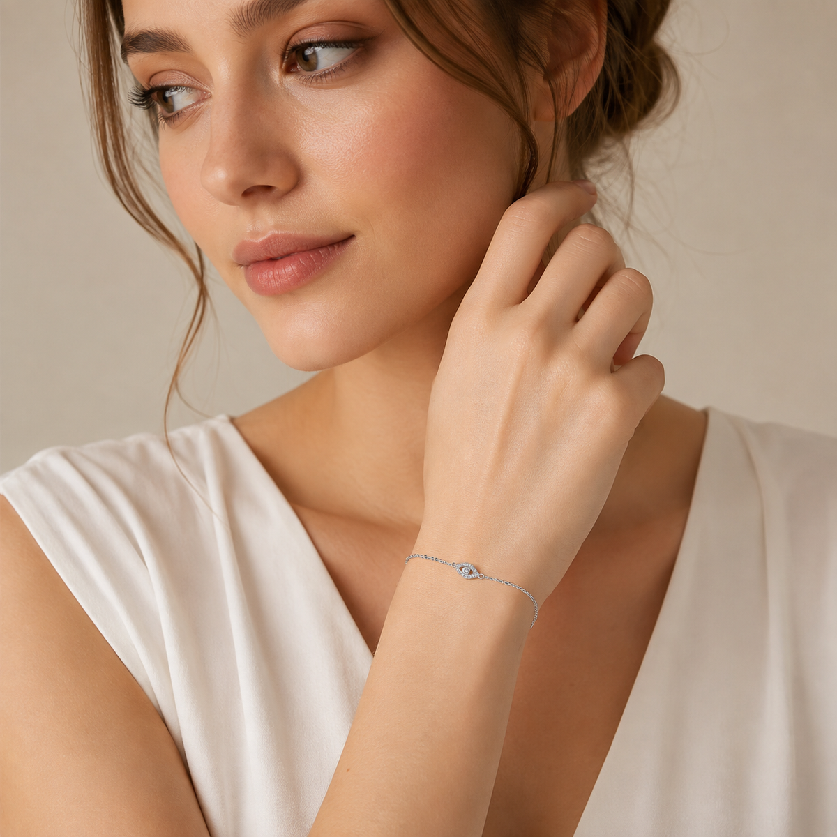 Evil eye link bracelet