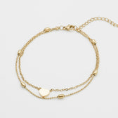 Raisa – Double chain anklet with hearts