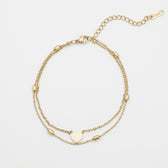 Raisa – Double chain anklet with hearts