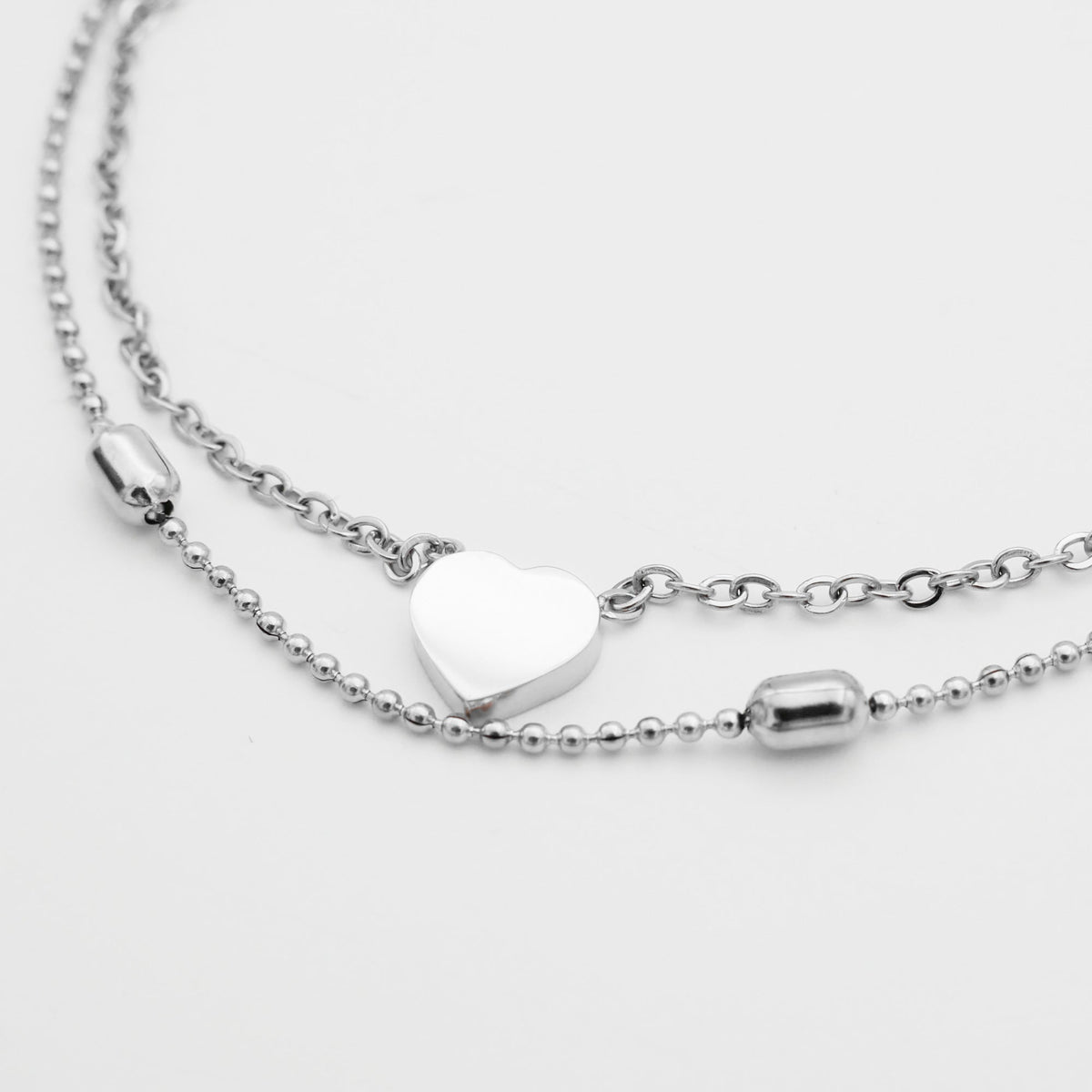 Raisa – Double chain anklet with hearts