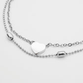 Raisa – Double chain anklet with hearts