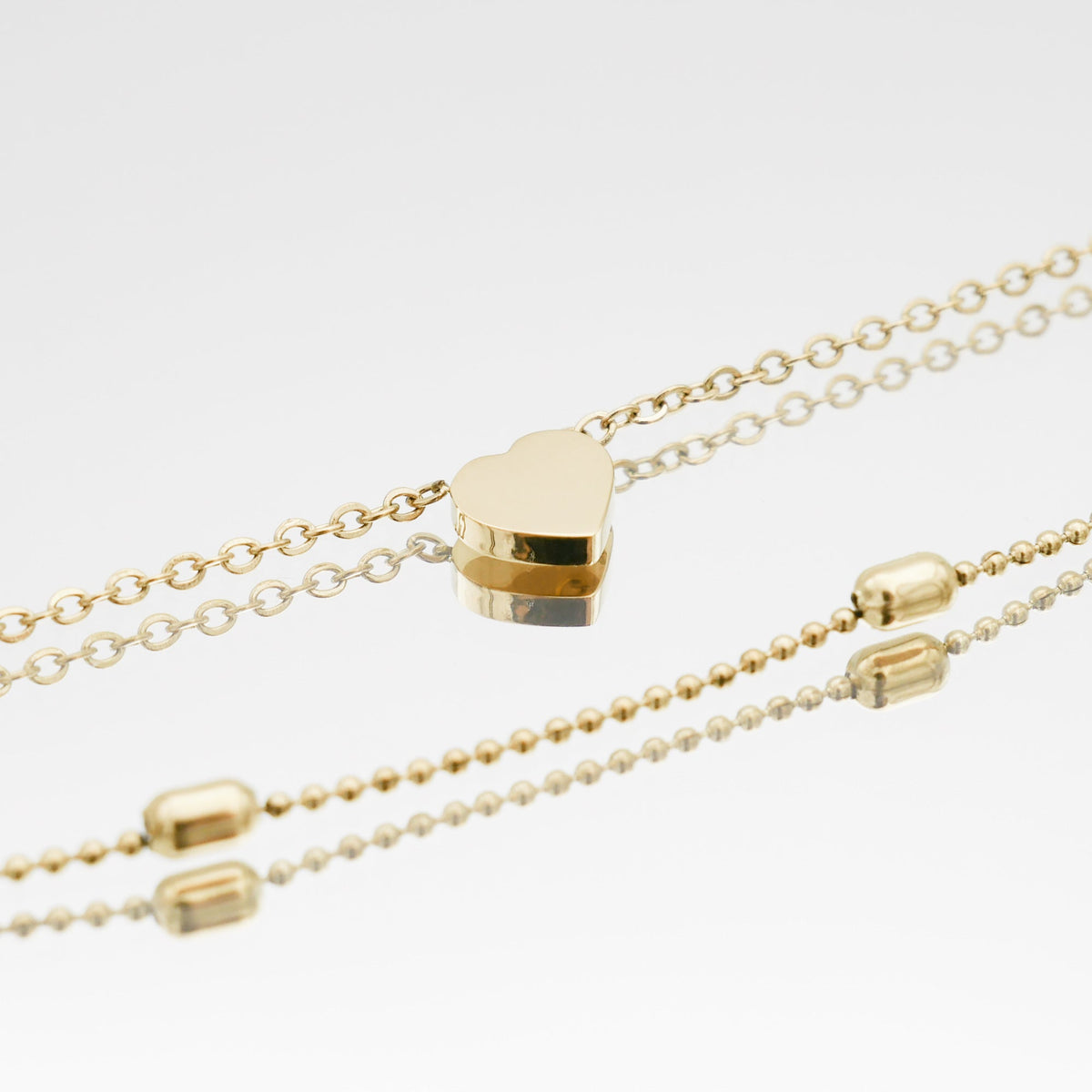 Raisa – Double chain anklet with hearts