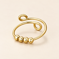 Women Adjustable Fidget Ring with Four Moving Beads