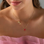 Women’s Custom Name Necklace with Teardrop Stone