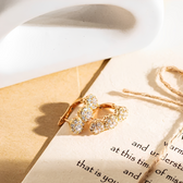 Women's Statement Earrings with Three-Layer Design and Central Stone Accent