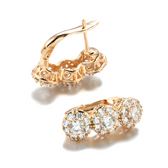 Women's Statement Earrings with Three-Layer Design and Central Stone Accent