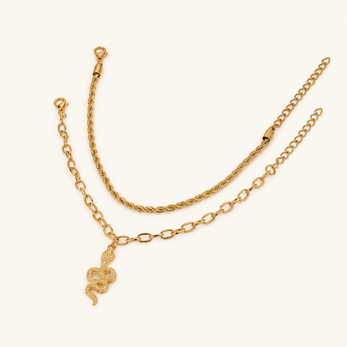Women's Adjustable Anklet featuring Snake Design