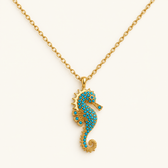 Women's Necklace Featuring a Seahorse Pendant with Ocean Theme