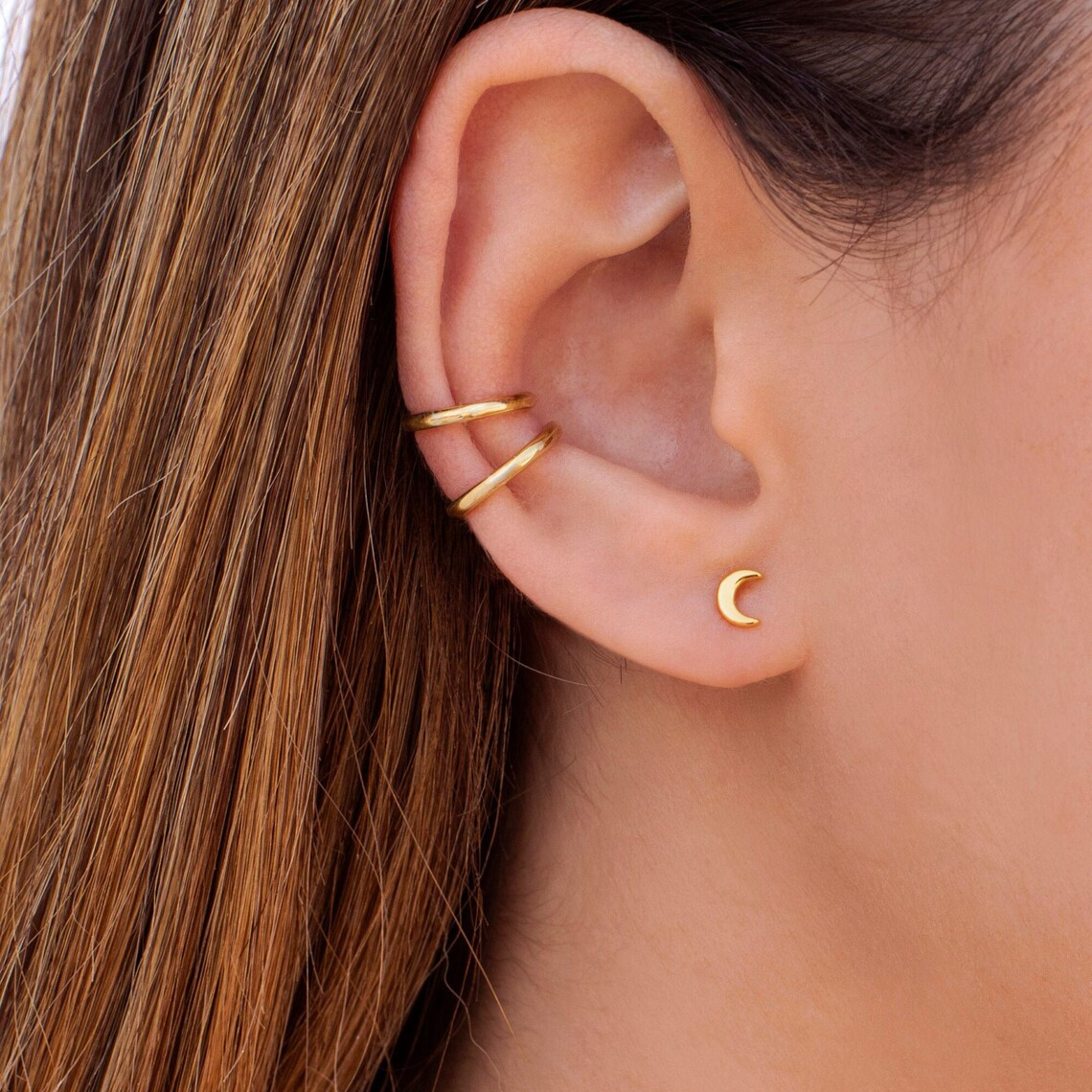 Tiny moon earrings
