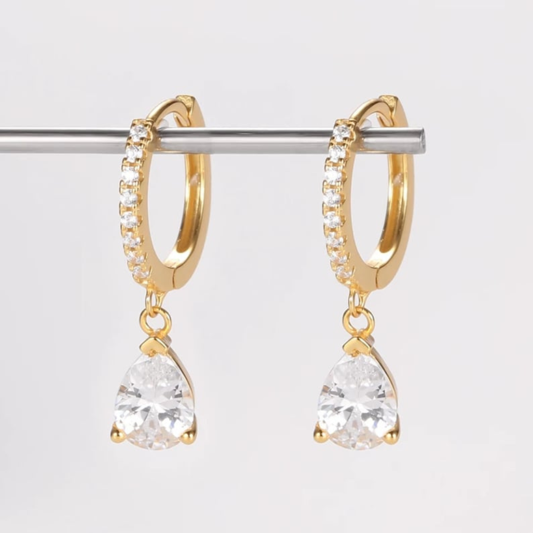 Drop huggie earrings
