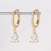 Drop huggie earrings
