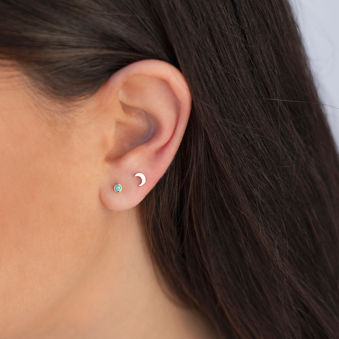 Tiny moon earrings
