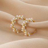 Round bead drop earrings