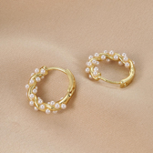 Round bead drop earrings
