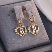 Women's Heart Hoops Featuring Initial and Floral Accents