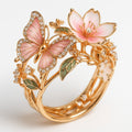 Women's Butterfly Ring featuring Decorative Stone Details