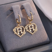 Women's Heart Hoops Featuring Initial and Floral Accents