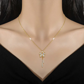 Women's Butterfly Necklace with Hanging Stone Features