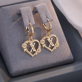 Women's Heart Hoops Featuring Initial and Floral Accents