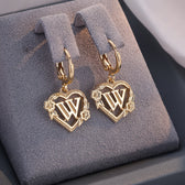Women's Heart Hoops Featuring Initial and Floral Accents